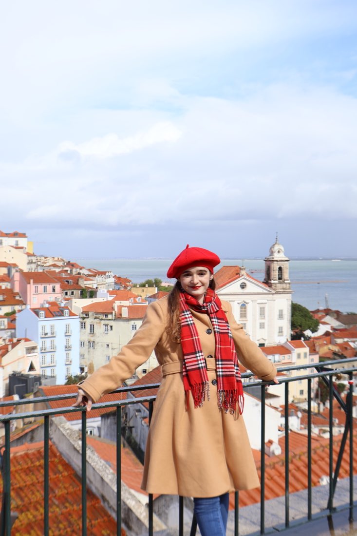 On a miradouro above the Alfama rooftops and the Tagus.
