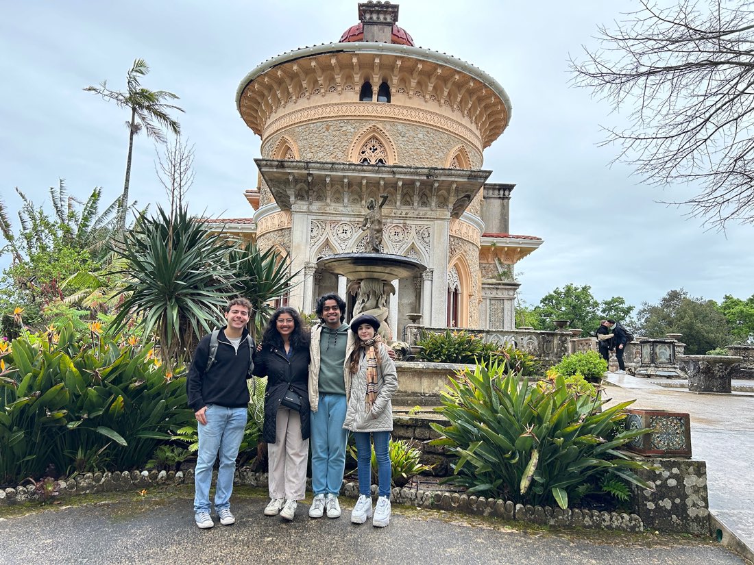 With friends in the gardens in front of the Palace of Monserrate.